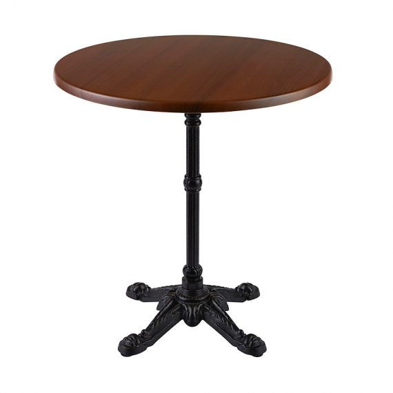 Café Table – Wood Effect With Antique Base