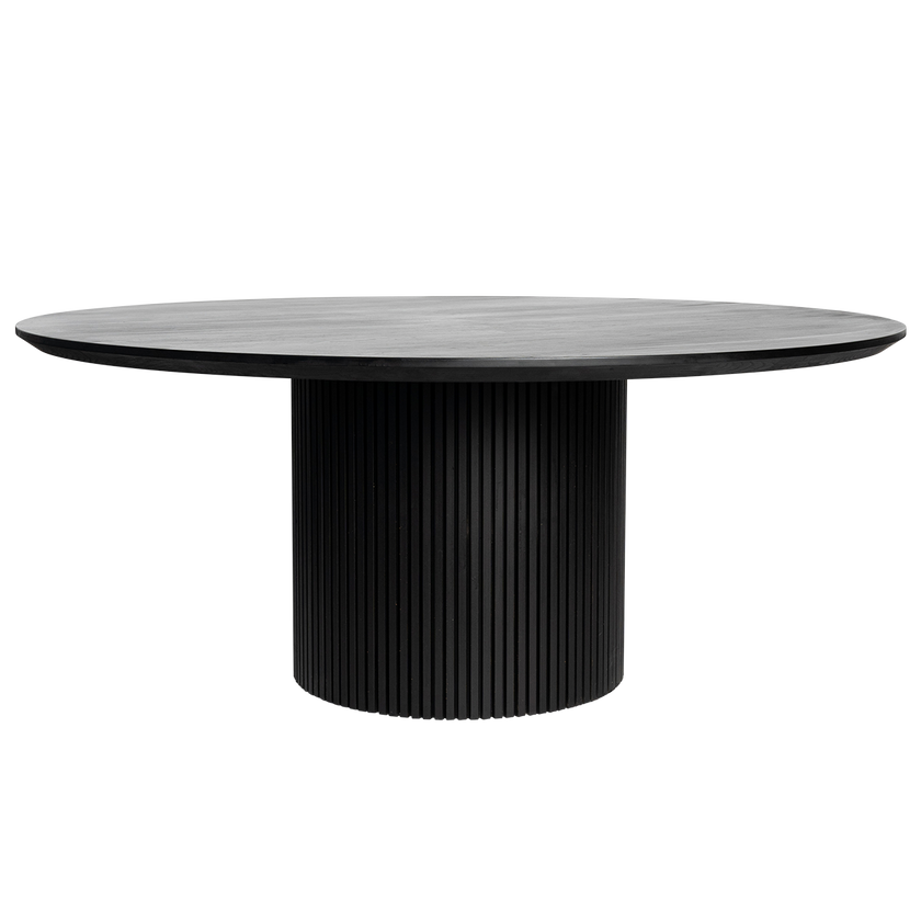 Bamboo Round Dining Table – Black