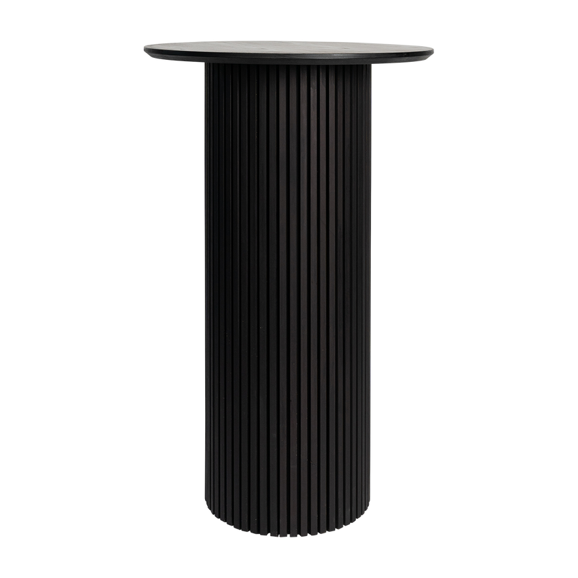 Bamboo Round High Bar Table – Black