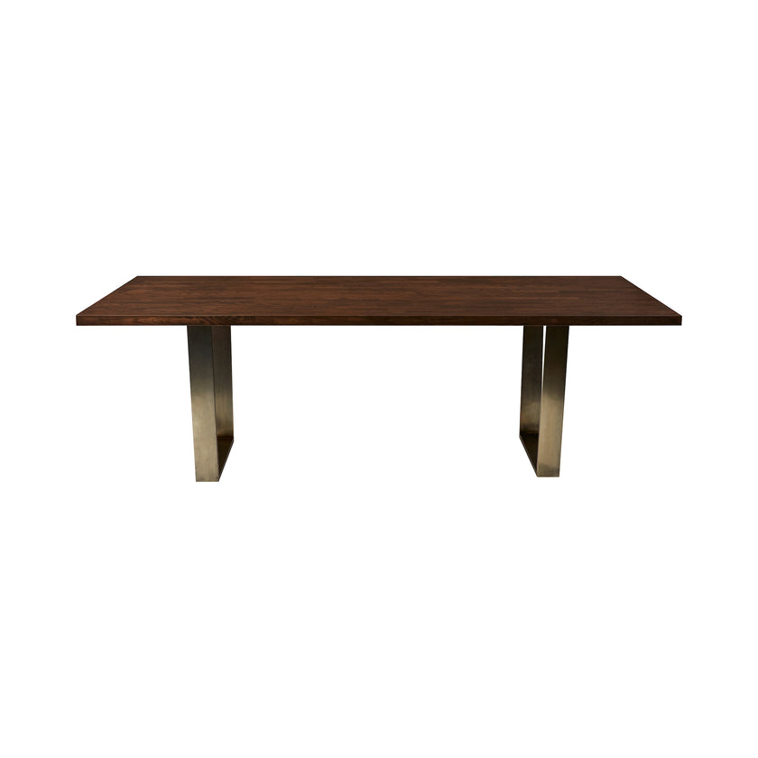 Banquet Rectangular Dining Table – Wide Edge With Brass Legs