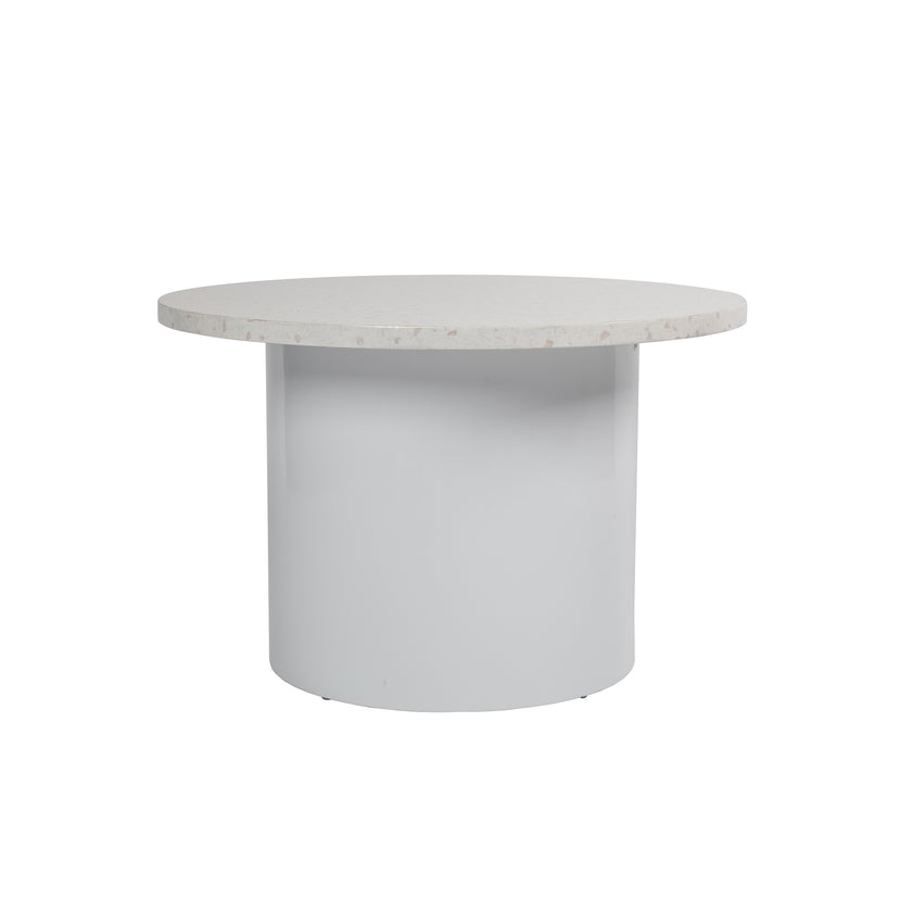 Stone Round Coffee Table – With White Base