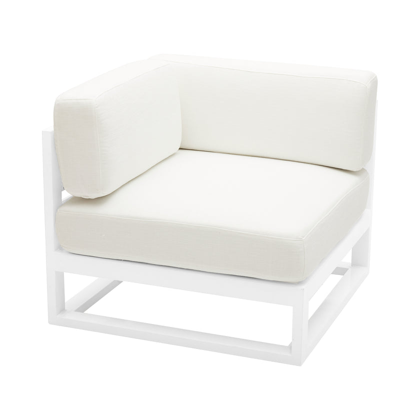 Cube Modular Corner Sofa Lounge – White With White Cushion