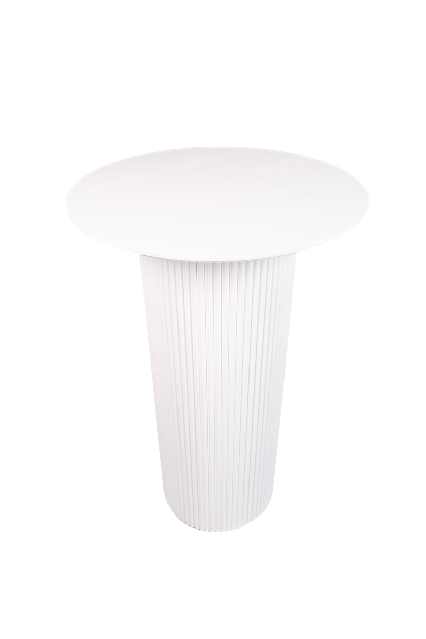 Bamboo Ribbed High Bar Table – Matte White