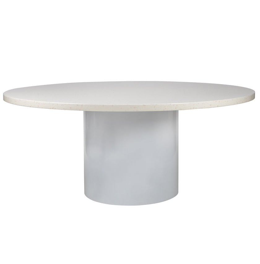 Stone Round Dining Table – With White Base