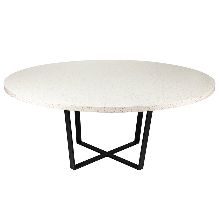 Stone Round Dining Table – With Cross Leg Base
