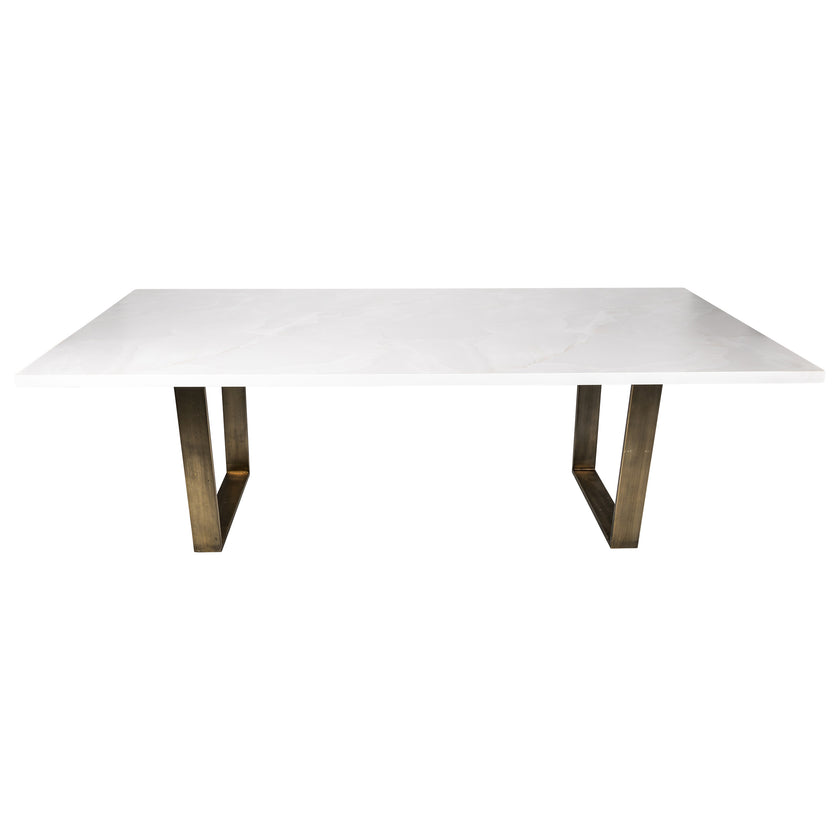 Marble Rectangular Dining Table – With Brass Legs