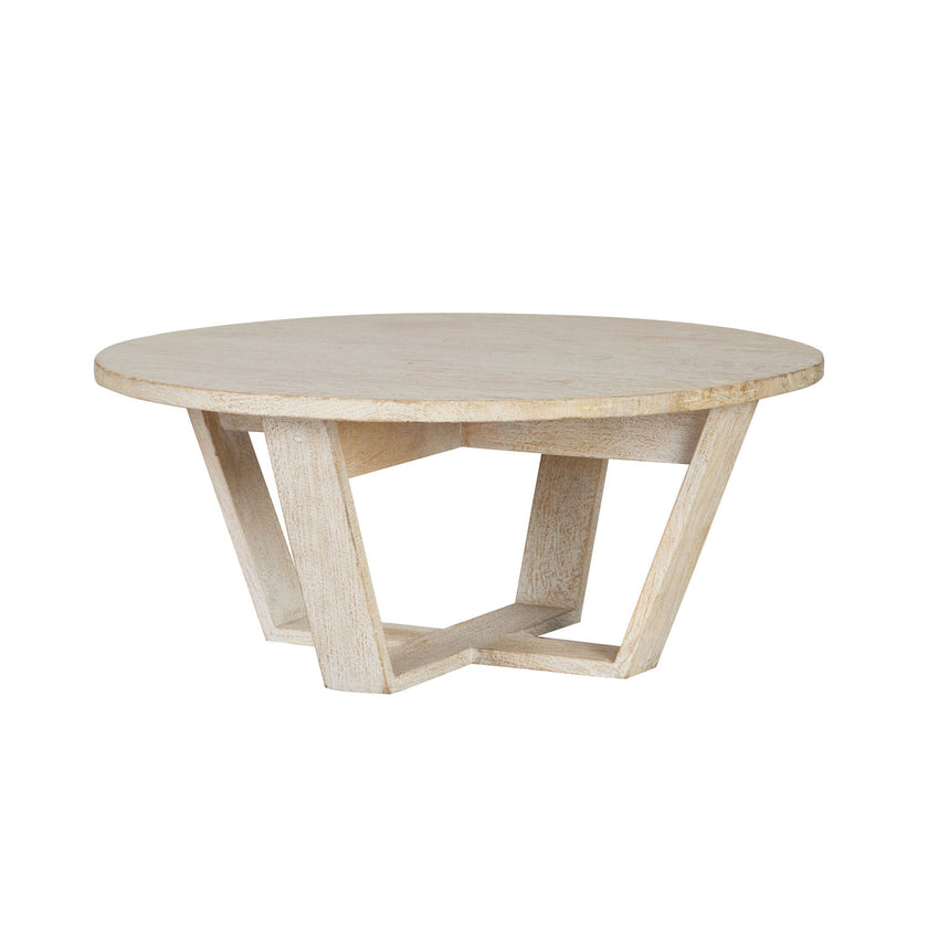Round Deco Coffee Table – Whitewash