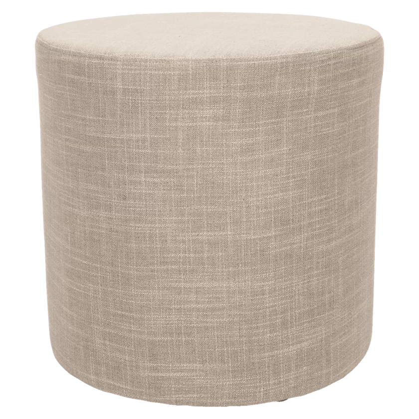 Round Fabric Ottoman - Natural