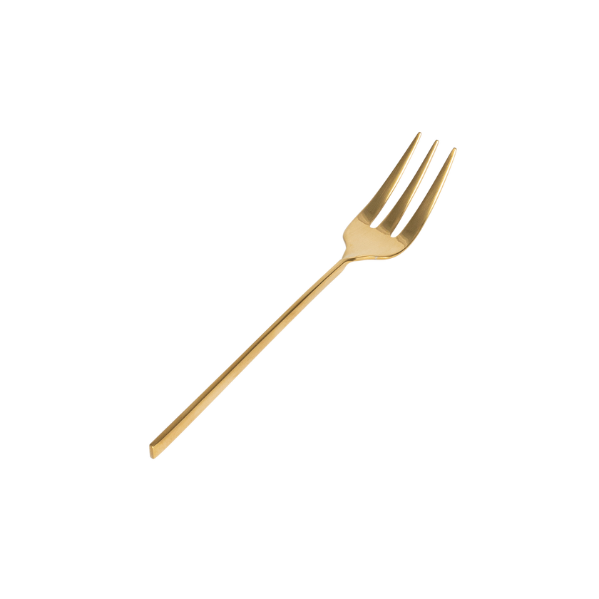 Twist Cake Fork - Matte Gold