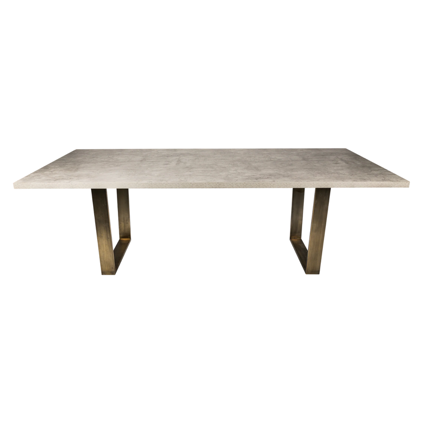 Concrete Rectangular Dining Table – With Brass Legs