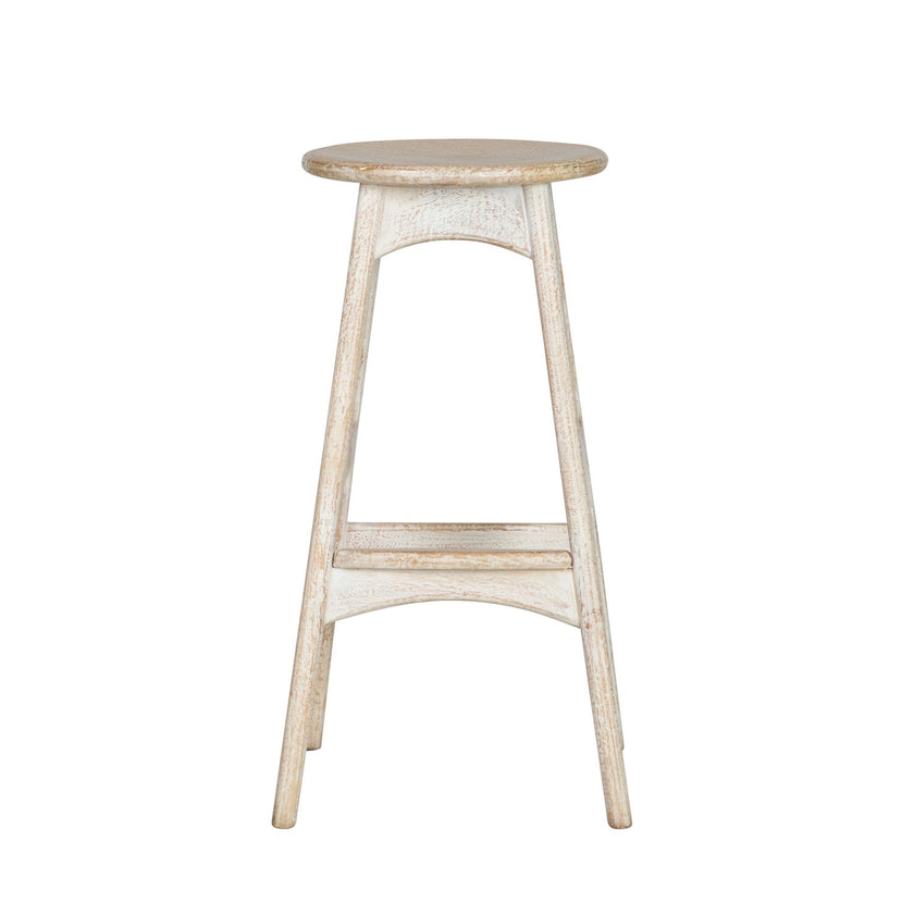 White Wash Deco Bar Stool