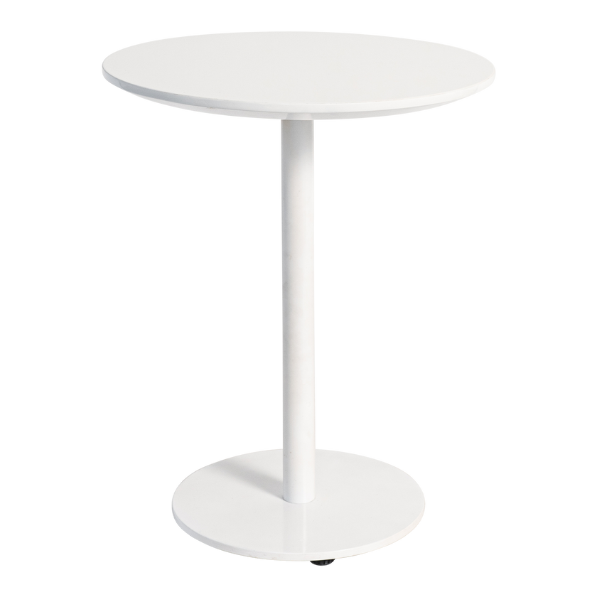 White Round Side Table – With White Base