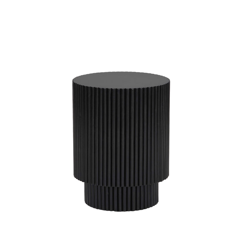 Black Ribbed Side Table