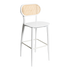 Rattan White Bar Stool