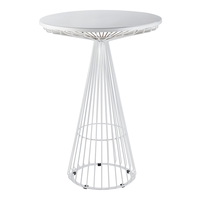 Wire Worx Round High Bar Table – White